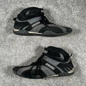 Simpson Racing Shoes Mens 11 Black Grey SFI 3.3/5 High Top Driving Sneakers